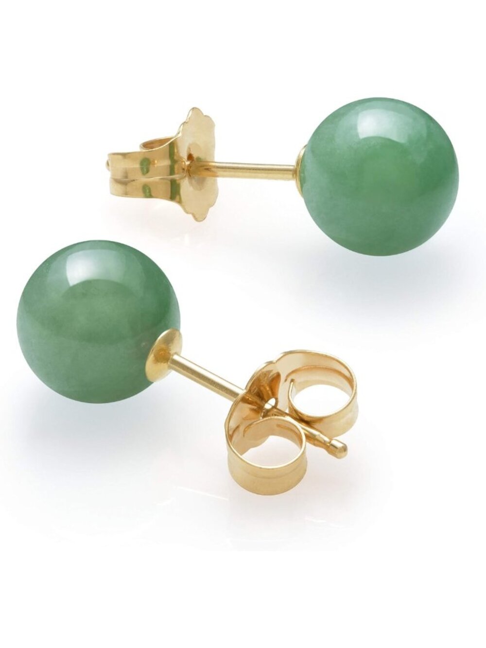 Natural Round Stud Earrings in 14K Yellow Gold | Elegant & Timeless Jewelry